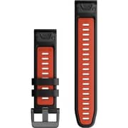 Garmin Quickfit 22 Watch Band 22mm Black/Flame Red Silicone - 010-13280-06