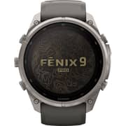 Garmin Fenix 9 Pro Solar LTE 51mm Titanium with Pebble Grey Silicone Band