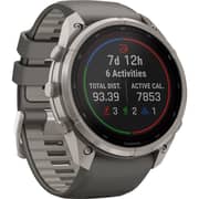 Garmin Fenix 9 Pro Solar LTE 51mm Titanium with Pebble Grey Silicone Band