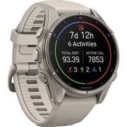 Garmin Fenix 9 43mm Titanium with Fog Grey Silicone Band