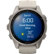 Garmin Fenix 9 43mm Titanium with Fog Grey Silicone Band
