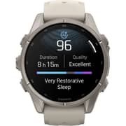 Garmin Fenix 9 43mm Titanium with Fog Grey Silicone Band