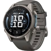 Garmin Fenix 9 43mm Titanium with Pebble Grey Silicone Band