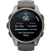 Garmin Fenix 9 43mm Titanium with Pebble Grey Silicone Band