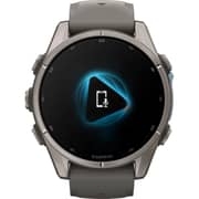 Garmin Fenix 9 43mm Titanium with Pebble Grey Silicone Band