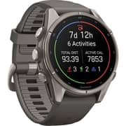 Garmin Fenix 9 43mm Titanium with Pebble Grey Silicone Band