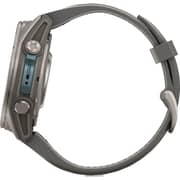 Garmin Fenix 9 43mm Titanium with Pebble Grey Silicone Band