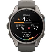 Garmin Fenix 9 43mm Titanium with Pebble Grey Silicone Band