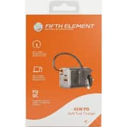 Fifth Element Helix 2 Port 45W Charger with USB-C Cable 70cm Black - FEADBICG45WB