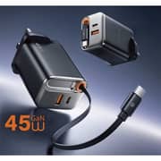 Fifth Element Helix 2 Port 45W Charger with USB-C Cable 70cm Black - FEADBICG45WB