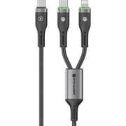 Fifth Element SPLIT USB-C/Lightning to USB-C Cable 1.2m Black - FECBLACL100W1B