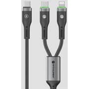 Fifth Element SPLIT USB-C/Lightning to USB-C Cable 1.2m Black - FECBLACL100W1B