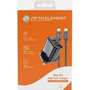 Fifth Element PULSE Firefly GaN 3 Port 30W Charger with Cable Black - FEADDDAG30B