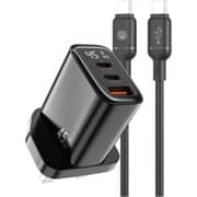 Fifth Element PULSE Firefly GaN 3 Port 45W Charger with Cable Black - FEADDDAG45B