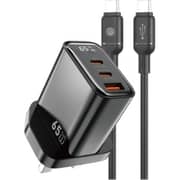 Fifth Element PULSE Firefly GaN 3 Port 65W Charger with Cable Black - FEADDDAG65B