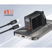 Fifth Element PULSE Firefly GaN 3 Port 65W Charger with Cable Black - FEADDDAG65B