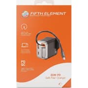 Fifth Element Helix 2 Port 35W Charger with USB-C Cable 70cm Black - FEADBICG35WB