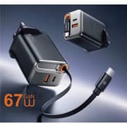 Fifth Element Helix 2 Port 67W Charger with USB-C Cable 70cm Black - FEADBICG67WB