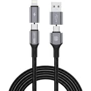 Fifth Element SPLIT 4-in-1 Multi Port USB Cable 1m Black - FECBL4IN1240W1G