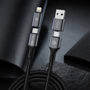 Fifth Element SPLIT 4-in-1 Multi Port USB Cable 1m Black - FECBL4IN1240W1G