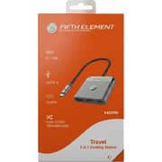 Fifth Element LINK 3 Port USB-C Hub Grey - FEUH3IN1C3G