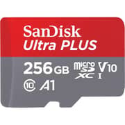 SanDisk Ultra PLUS MicroSD Memory Card 256GB Grey/Red - SDSQUBQ-256G-ATGIA