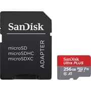SanDisk Ultra PLUS MicroSD Memory Card 256GB Grey/Red - SDSQUBQ-256G-ATGIA