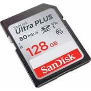 SanDisk Ultra PLUS SD Memory Card 128GB Black/Silver - SDSDUBQ-128G-ATGIN