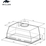 Millen HYPER M 600 BBL Built-in Fully Integrated Hood 52cm Black