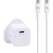 Riversong Wall Charger with USB-C to USB-C Cable White - RS323UK-CT