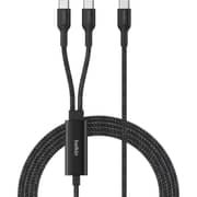 Belkin BoostCharge Pro USB-C to dual USB-C Cable 1.5m Black - BKN-CAC004HQ1.5MBK