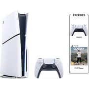 Sony PS5 Slim Disc Home Console 1TB White - International Version + Extra Dualsense Controller + FC27 Game