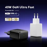 Oraimo 45W GaN Dual-Port Fast Charger USB-C + USB-A PD 3.0 – White – OCW-5453ECC
