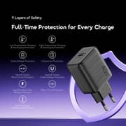 Oraimo 45W GaN Dual-Port Fast Charger USB-C + USB-A PD 3.0 – Black – OCW-5453ECC