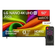 LG 50 Inch NANO 4K AI Smart TV NU83 with Magic Remote – 50NU830B6LA