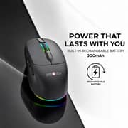 ZeroTech Lightweight Wired & Wireless Mouse 2.4G + Bluetooth with RGB Backlight – Black