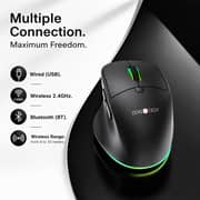 ZeroTech Lightweight Wired & Wireless Mouse 2.4G + Bluetooth with RGB Backlight – Black – ZPCM-WWLIBP