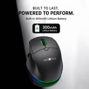ZeroTech Lightweight Wired & Wireless Mouse 2.4G + Bluetooth with RGB Backlight – Black – ZPCM-WWLIBP
