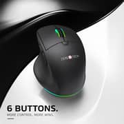 ZeroTech Lightweight Wired & Wireless Mouse 2.4G + Bluetooth with RGB Backlight – Black – ZPCM-WWLIBP