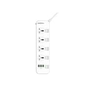 ZeroTech Power Strip 4 Outlets + 4 USB Ports with High-Current Trip Fuse 2500W – White – ZPCPS-44CH