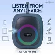 ZeroTech Bluetooth Portable Speaker with Ambient Lighting 25 Watt IPX5 - Grey - ZPCS-P35-GR