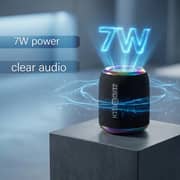 ZeroTech Mini Bluetooth Speaker with RGB Ambient Lighting, 5Watt IPX5 - Black - ZPCS-P225BK