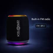 ZeroTech Mini Bluetooth Speaker with RGB Ambient Lighting, 5Watt IPX5 - Black - ZPCS-P225BK