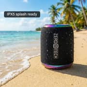 ZeroTech Mini Bluetooth Speaker with RGB Ambient Lighting, 5Watt IPX5 - Black - ZPCS-P225BK