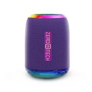 ZeroTech Mini Bluetooth Speaker with RGB Ambient Lighting, 5Watt IPX5 – Purple - ZPCS-P225PE