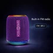 ZeroTech Mini Bluetooth Speaker with RGB Ambient Lighting, 5Watt IPX5 – Purple - ZPCS-P225PE