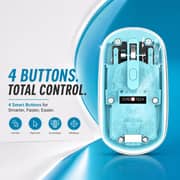 ZeroTech Wireless Bluetooth & 2.4G Mouse RGB 1600 DPI Rechargeable - Clear - ZM-WLC