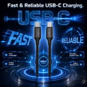 ZeroTech USB-C to USB-C Charging Cable 2m 60W Braided with Aluminium Connectors - Black - ZPCC-CC602A
