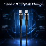 ZeroTech USB-C to USB-C Charging Cable 1m 60W Braided with Zinc Alloy Connectors – Black – ZPCC-CC601Z
