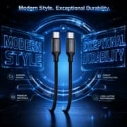 ZeroTech USB-C to USB-C Charging Cable 1m 60W Braided with Aluminium Connectors – Black – ZPCC-CC601A